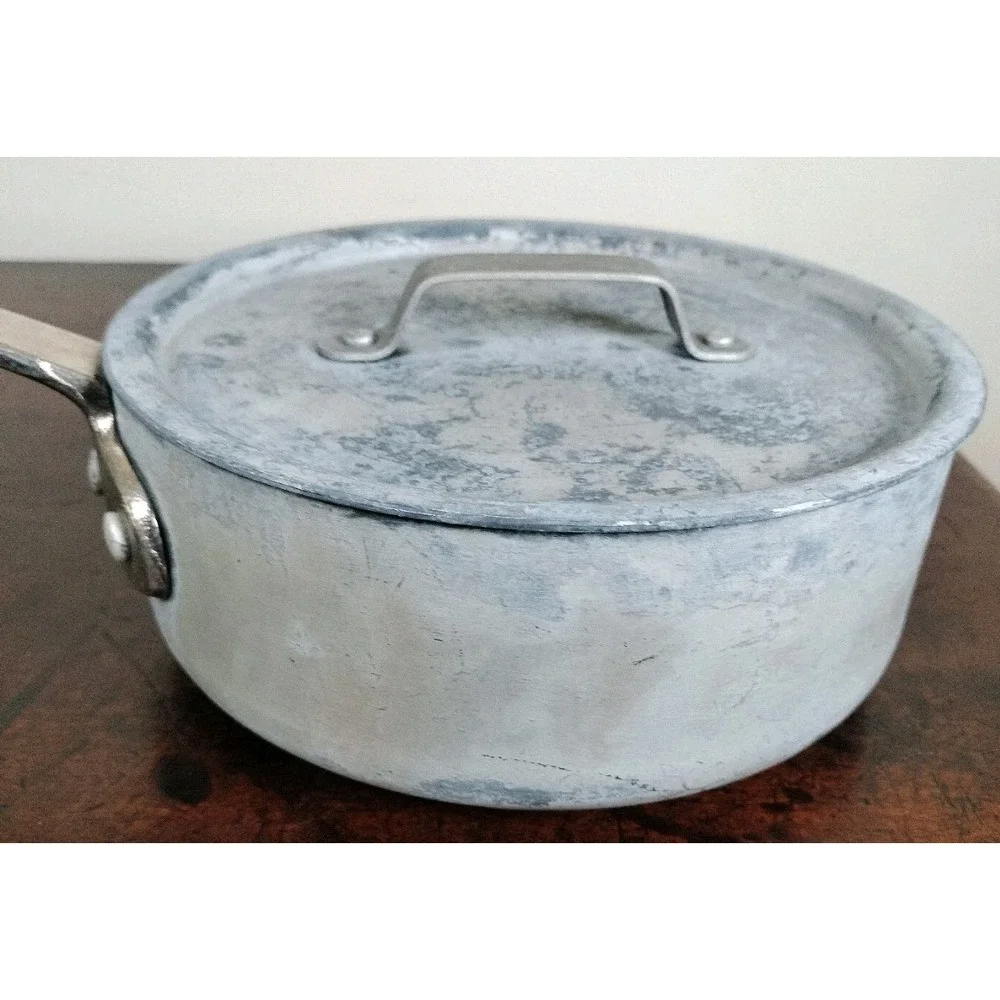 Vintage Calphalon 2.5 Qt Saucepan Lid 8782 1/2 Heavy Aluminum Pot Toledo USA